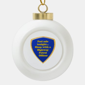 Highway Patrol Officer Ceramic Ball Christmas Ornament by occupationalgifts at Zazzle