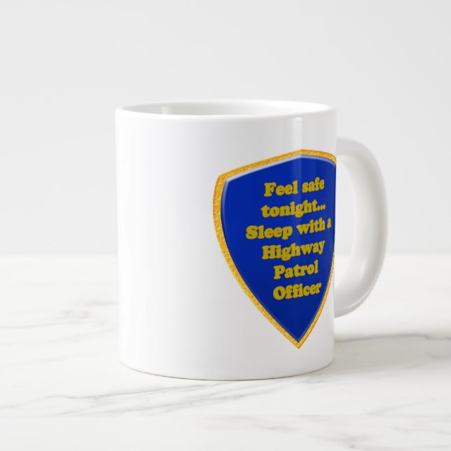 Highway Patrol Officer Large Coffee Mug (Front Right)