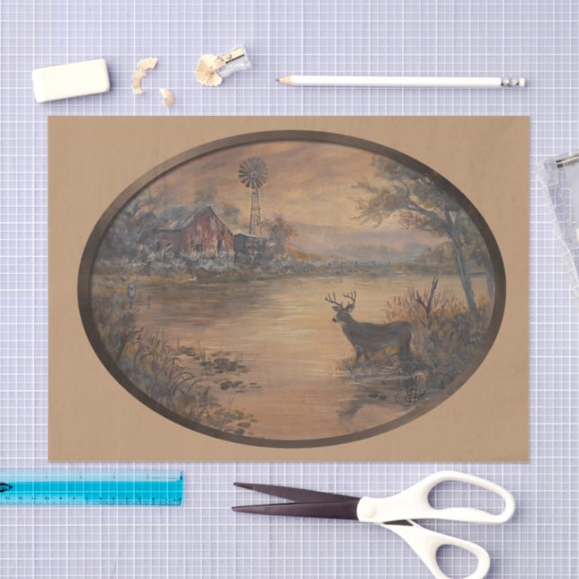 Highway Pond Oval Tissue Paper (Craft)