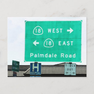 Highway Sign - CA-18 Palmdale Rd Postcard