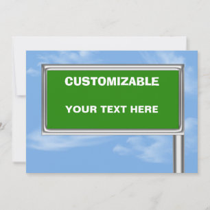Highway Sign Greeting - Custom Info Template