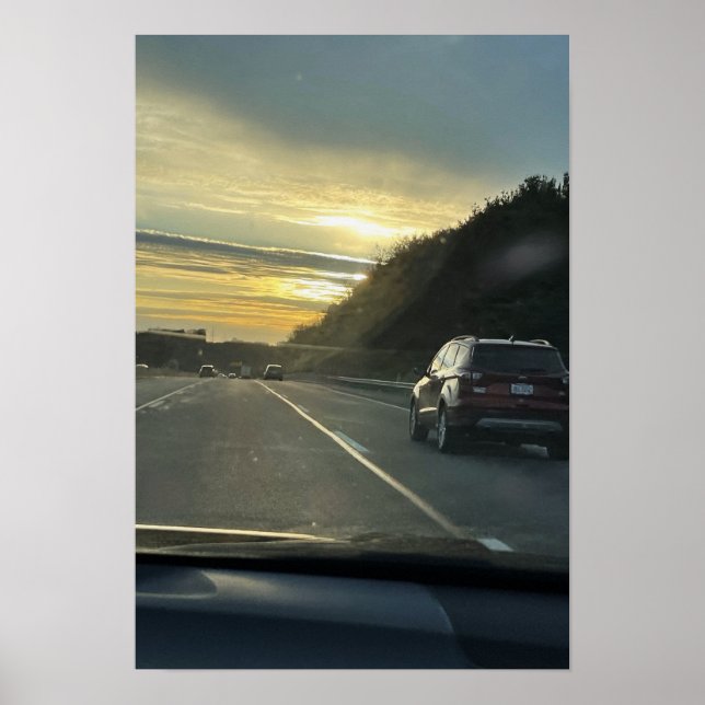 Highway Sunset Poster (Front)