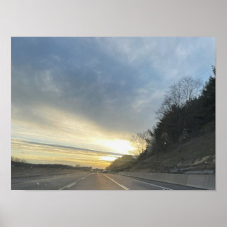 Highway Sunset Poster