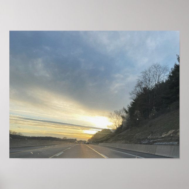 Highway Sunset Poster (Front)