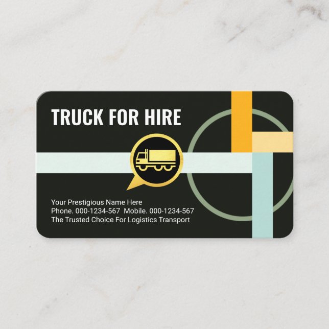 Highway Transport Route Truck Driving Business Card (Front)