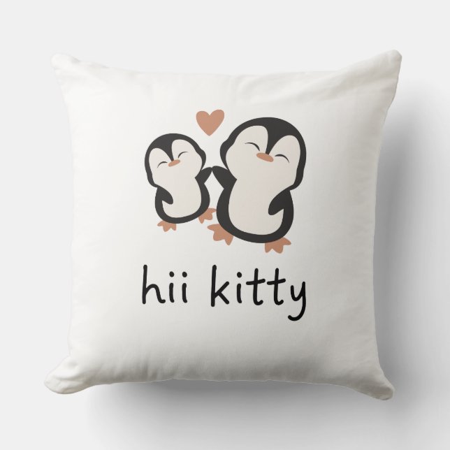 hii kitty  cute pillowcase throw pillow (Front)