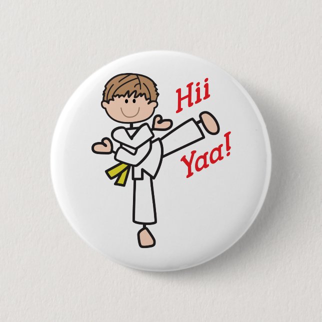 Hii Yaa Karate Button (Front)