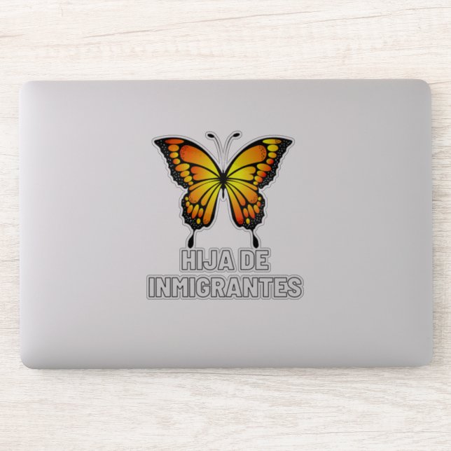 Hija De Inmigrantes Monarch Butterfly Sticker (Computer)