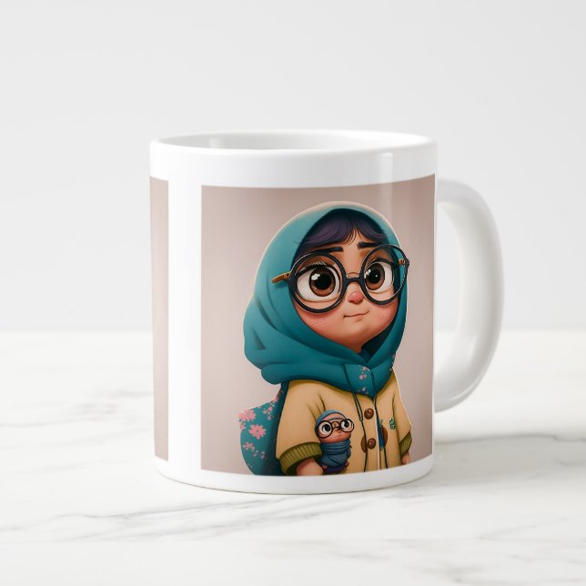 Hijab Girl Jumbo Mug  (Front Right)