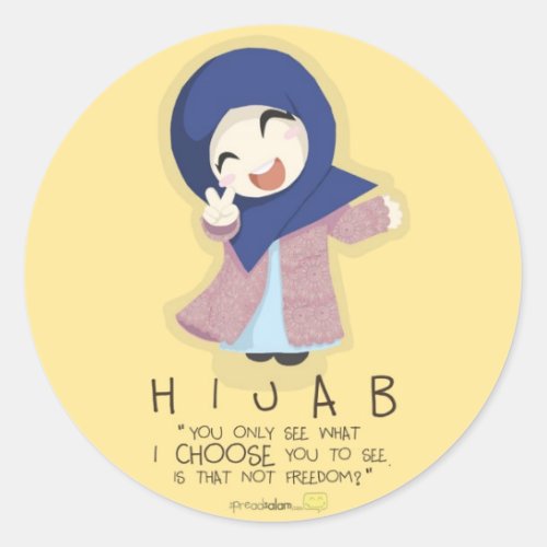 Hijab is Freedom Classic Round Sticker