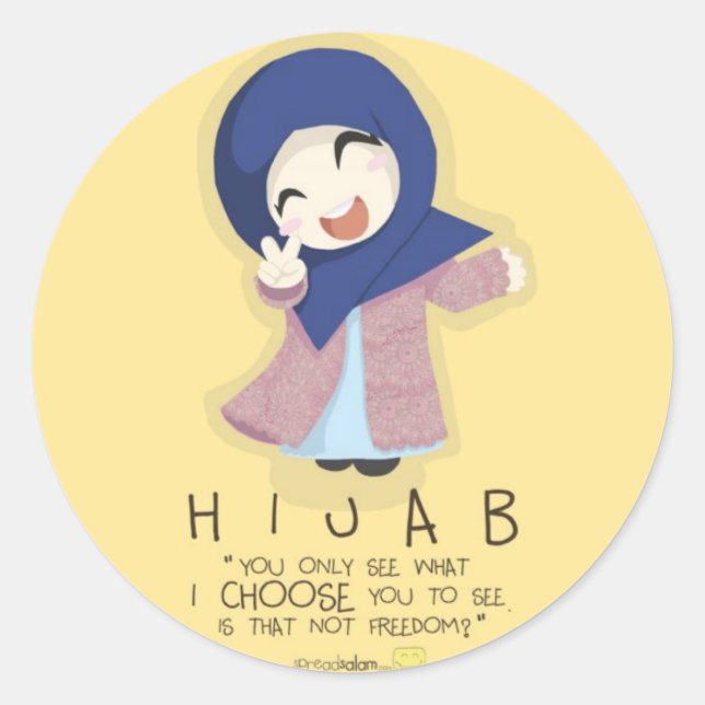 Hijab is Freedom Classic Round Sticker (Front)