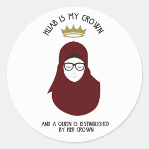 Hijab is my crown - GLASSES Classic Round Sticker