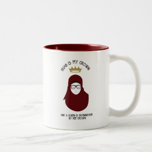 Hijab is my crown - GLASSES Two-Tone Coffee Mug