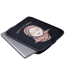 Hijab is My Crown Illustration Black Brown Gold