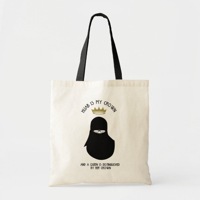 Hijab is my crown - NIQAB - BLA - GLASSES Tote Bag (Front)