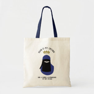 Hijab is my crown - NIQAB - BLU - GLASSES Tote Bag
