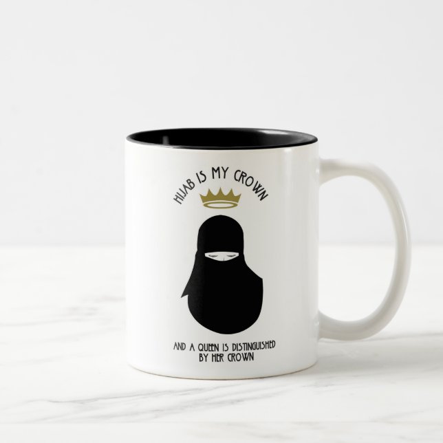Hijab is my crown - NIQAB Two-Tone Coffee Mug (Right)