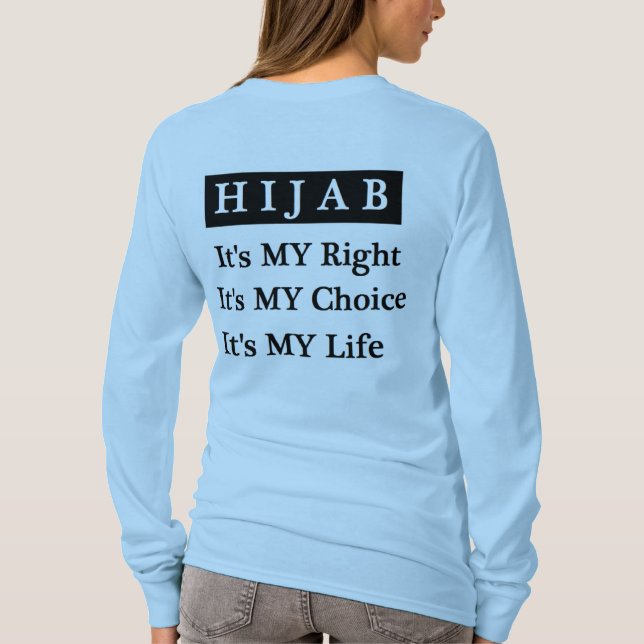 Hijab Life Long Sleeve T-Shirt (Lime Green) (Back)