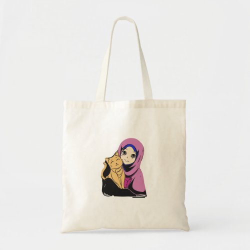 Hijabi girl tote bag