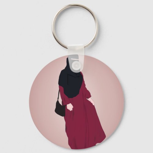 Hijabi _ Muslimah _ Hijab Hand draw _ Niqab Keychain