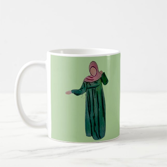 Hijabi - Muslimah - Hijab Hand drawn - Hijab Girl Coffee Mug (Left)