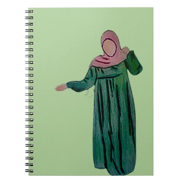 Hijabi - Muslimah - Hijab Hand drawn - Hijab Girl Notebook (Front)