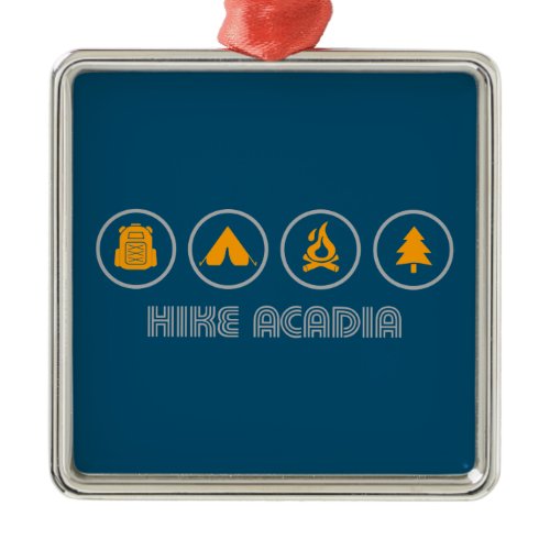 Hike Acadia Maine Metal Ornament