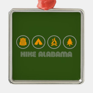 Hike Alabama Metal Ornament