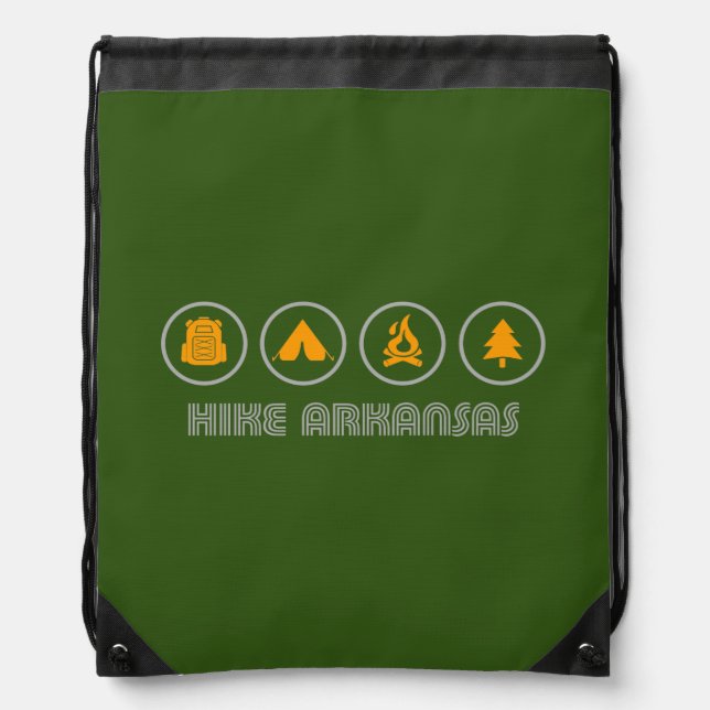 Hike Arkansas Drawstring Bag (Front)