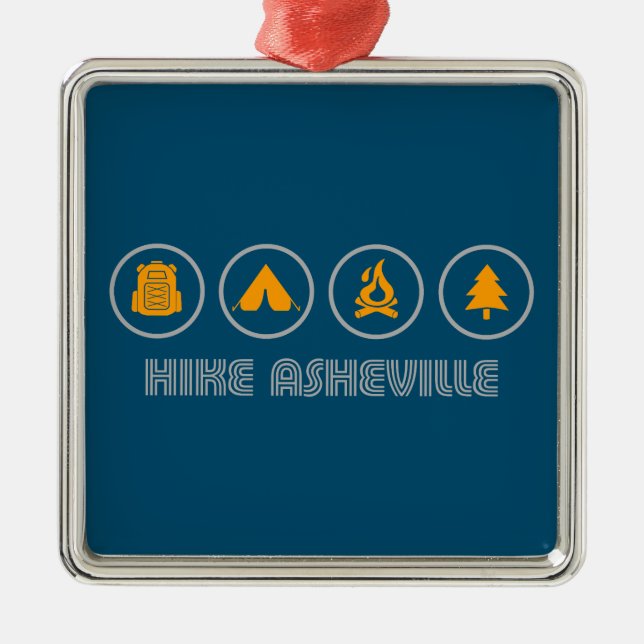 Hike Asheville North Carolina Metal Ornament (Front)