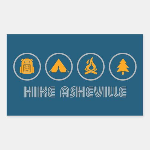 Hike Asheville North Carolina Rectangular Sticker