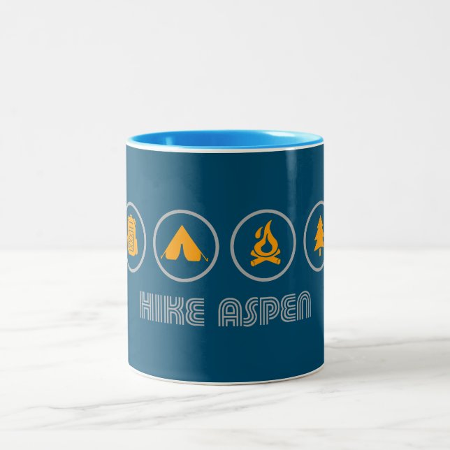 Hike Aspen Colorado Two-Tone Coffee Mug (Center)