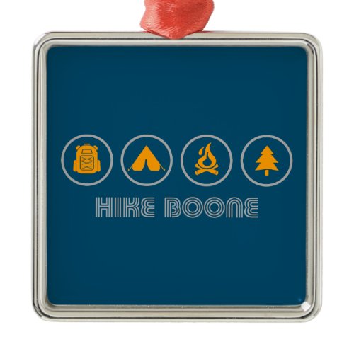 Hike Boone North Carolina Metal Ornament
