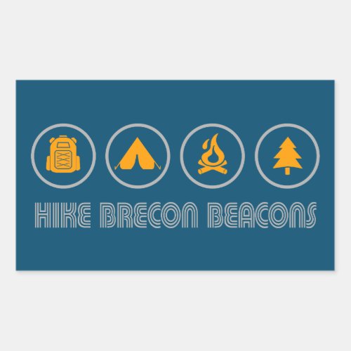 Hike Brecon Beacons National Park Rectangular Sticker