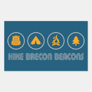 Hike Brecon Beacons National Park Rectangular Sticker