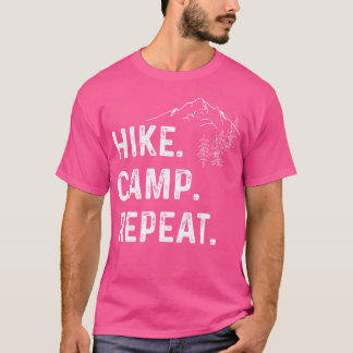 Hike Camp Repeat T Shirt For Mountain Nature Lover