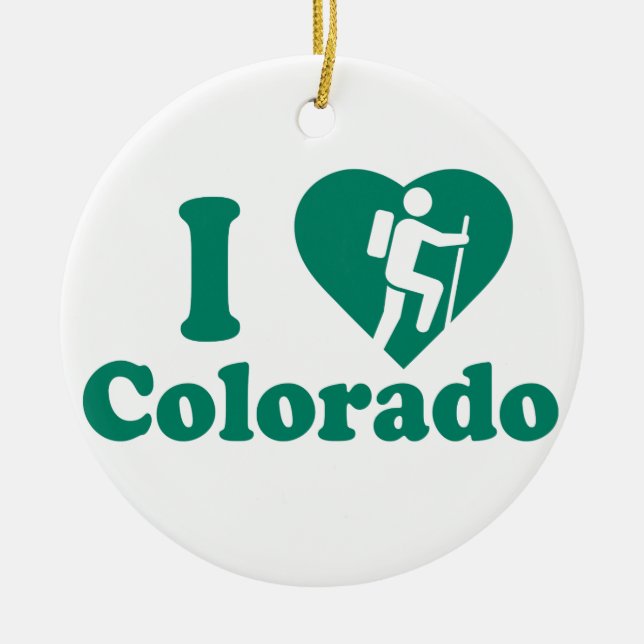 Hike Colorado Ceramic Ornament (Front)