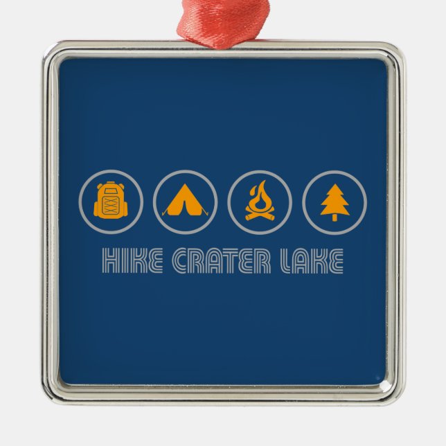 Hike Crater Lake National Park Metal Ornament (Front)