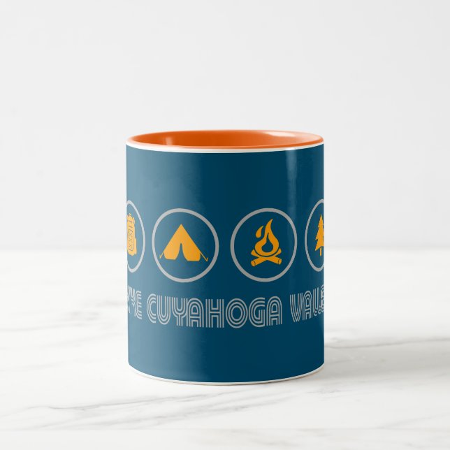 Hike Cuyahoga Valley National Park Two-Tone Coffee Mug (Center)