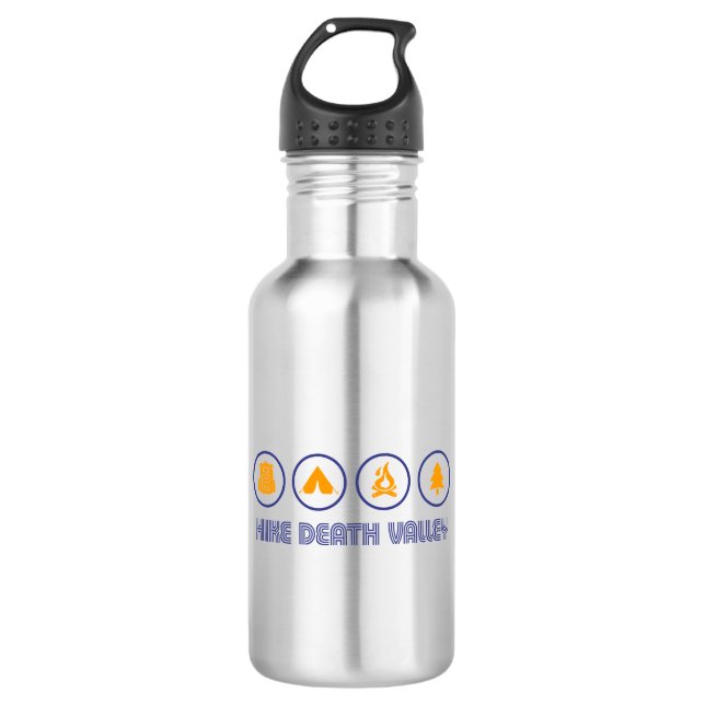 Hike Death Valley National Park Stainless Steel Water Bottle (Front)