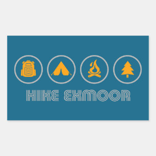 Hike Exmoor National Park Rectangular Sticker