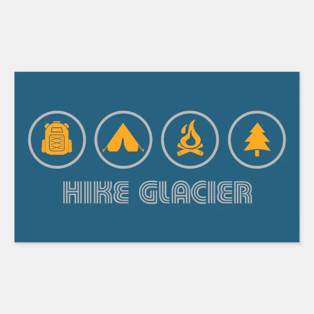 Hike Glacier National Park Montana Rectangular Sticker | Zazzle