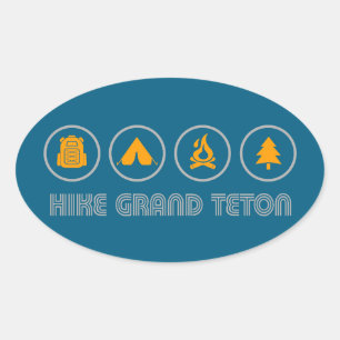 Hike Grand Teton National Park Oval Sticker