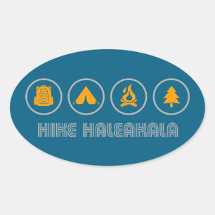 Hike Haleakala National Park Oval Sticker