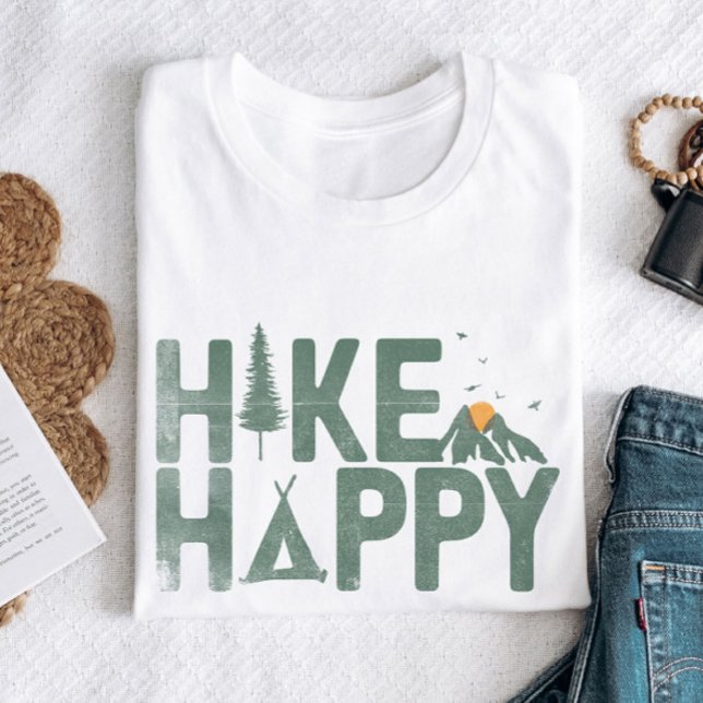 Hike Happy Camper Hiker Hiking Family Personalized T-Shirt (Hike Happy Camper Hiker Hiking Family Personalized T-Shirt)