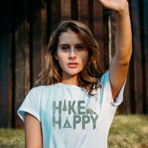 Hike Happy Camper Hiker Hiking Family Personalized T-Shirt