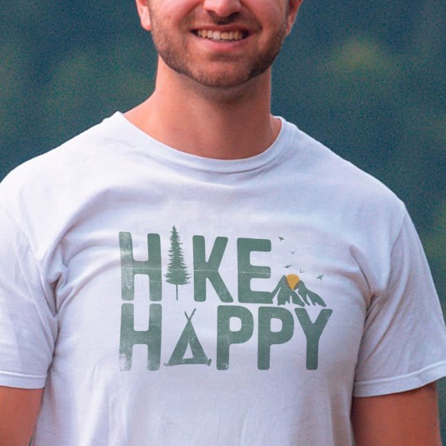 Hike Happy Camper Hiker Hiking Family Personalized T-Shirt (Hike Happy Camper Hiker Hiking Family Personalized T-Shirt)
