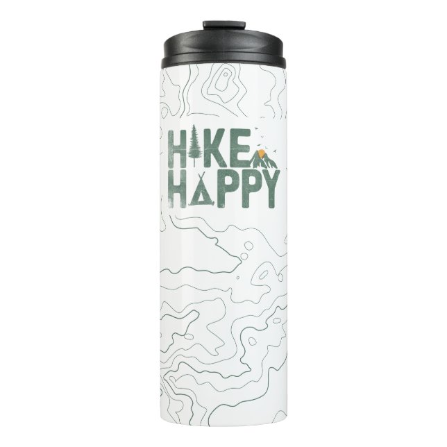 Hike Happy Camper Hiker Hiking Family Personalized Thermal Tumbler (Front)