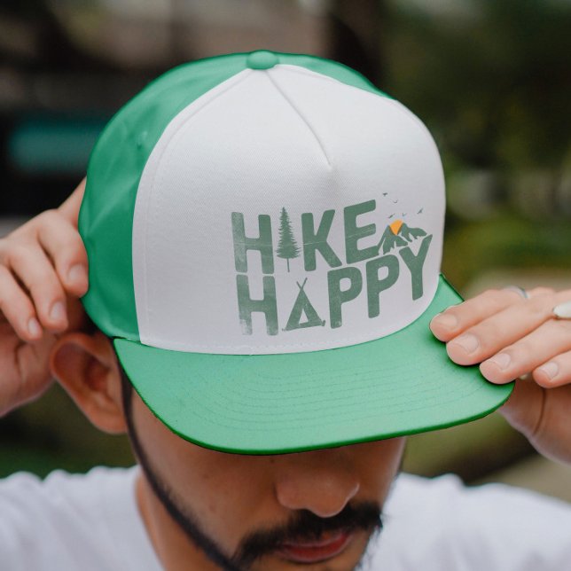 Hike Happy Camper Hiker Hiking Family Personalized Trucker Hat (Hike Happy Camper Hiker Hiking Family Personalized Trucker Hat)