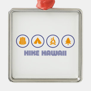 Hike Hawaii Metal Ornament